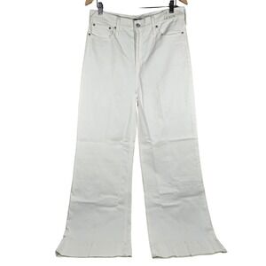 J Crew Wide Leg Trouser Jeans White Denim High Rise BM338 Size 31 NEW